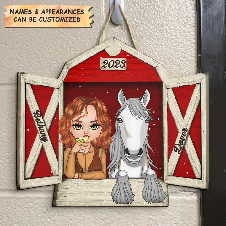 Personalized Door Sign - Gift For Horse Lover - A Girl And Her Horse ARND0014