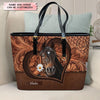 Personalized Leather Bucket Bag - Gift For Horse Lover - Horse Mom ARND0014