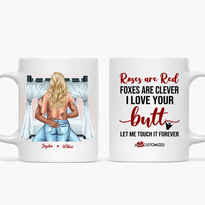 Personalized White Mug - Gift For Couple - Roses Are Red Foxes Are Clever ARND0014