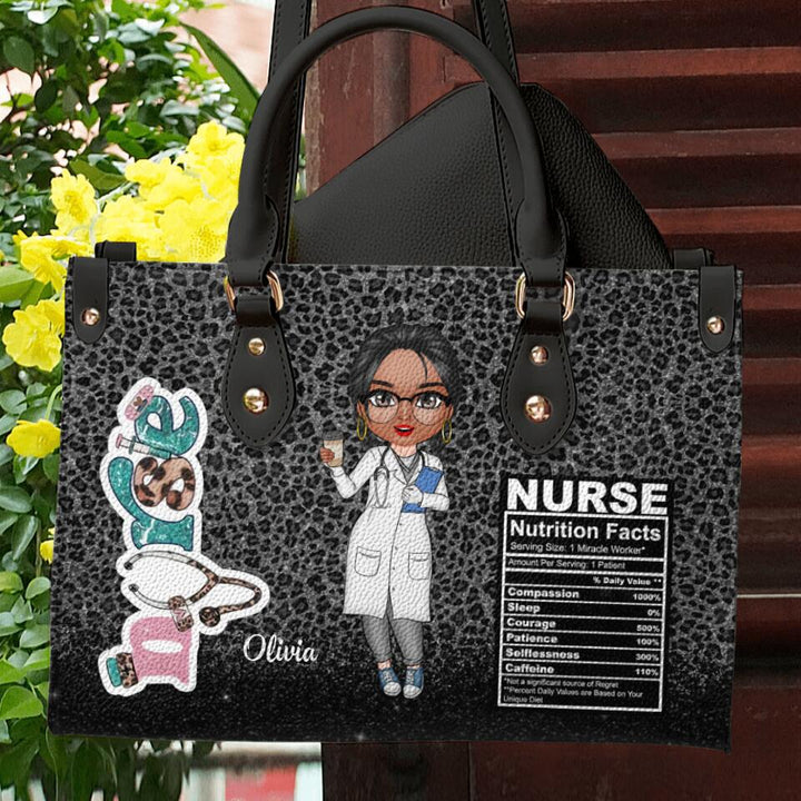 Personalized Leather Bag - Gift For Nurse - Nurse Nutrition Facts ARND0014