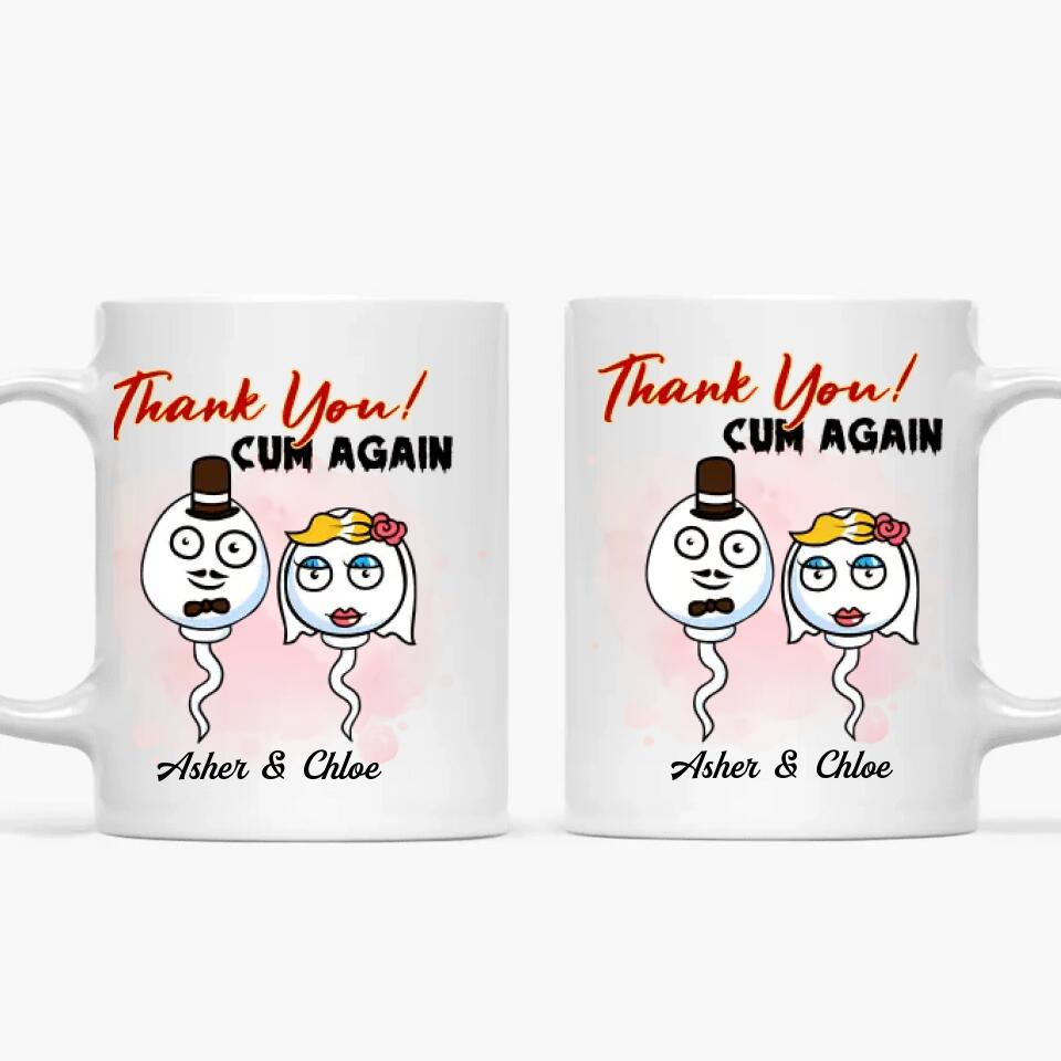 Personalized White Mug - Gift For Couple - Thank You Cum Again ARND0014