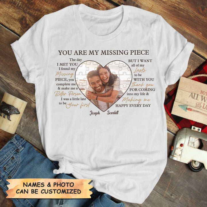 Personalized T-shirt - Gift For Couple - You Are My Missing Piece ARND037