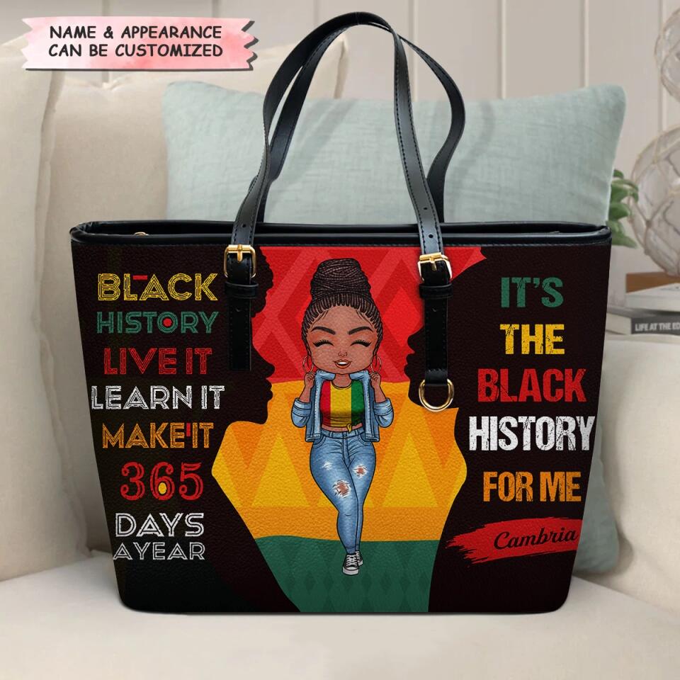 Personalized Leather Bucket Bag - Gift For Black Woman - Black History Month ARND0014