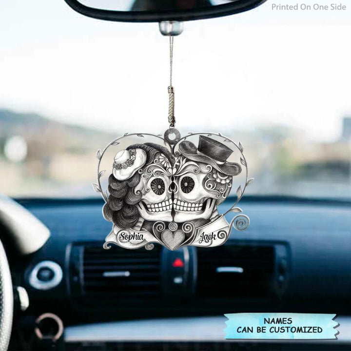 Personalized Car Hanging Ornament - Gift For Couple - From Our First Kiss To Our Last Breath ARND037 AGCTD013