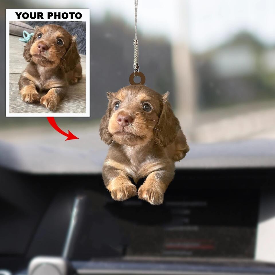 Personalized Car Hanging Ornament - Mother's Day Gift For Dog Mom, Dog Lover - Custom Your Photo Car Hanging ARND036 AGCTD008