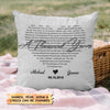 Personalized Pillow Case - Gift For Couple - Heart Shaped Song Lyrics Custom ARND037 AGCTD008