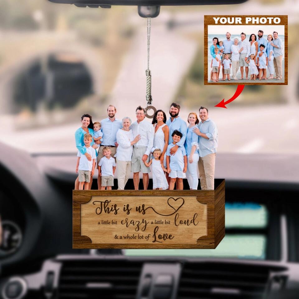 Personalized Car Hanging Ornament - Gift For Family - Custom Your Photo Car Hanging ARND036 AGCVL008