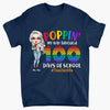 Personalized T-shirt - Gift For Teacher - Popping My Way Through 100 Days Of School ARND036