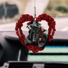 Personalized Car Hanging Ornament - Gift For Couple - Couple Biker Skull ARND036
