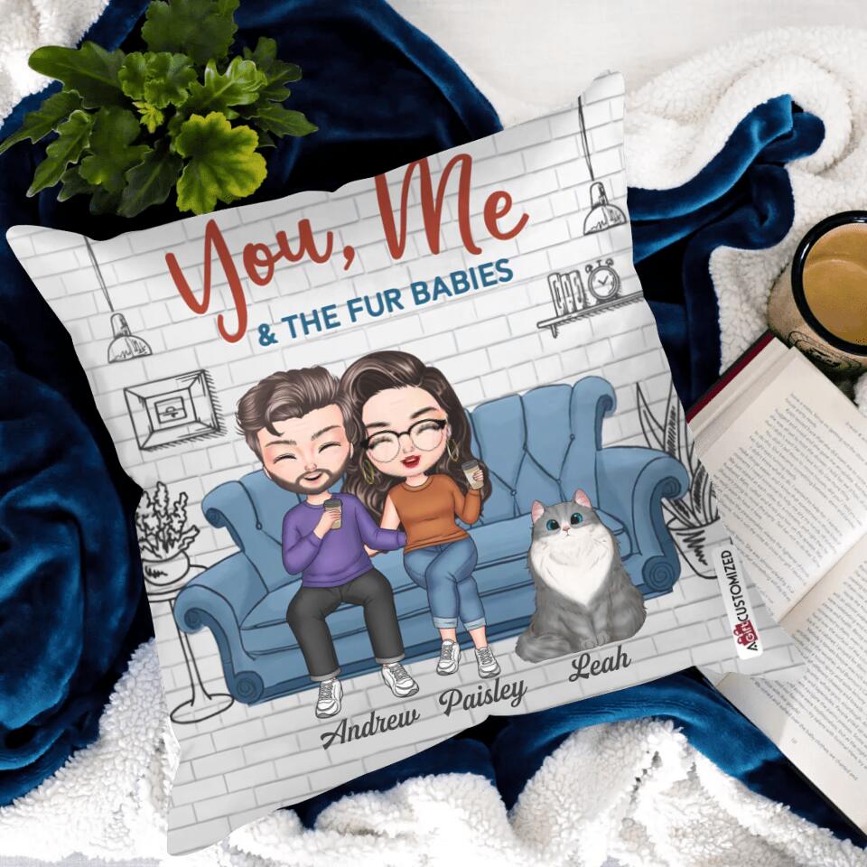 Personalized Pillow Case - Gift For Couple - You, Me & The Fur Babies ARND0014