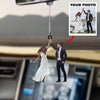 Personalized Car Hanging Ornament - Gift For Couple - Wedding Couple ARND036 AGCVL011