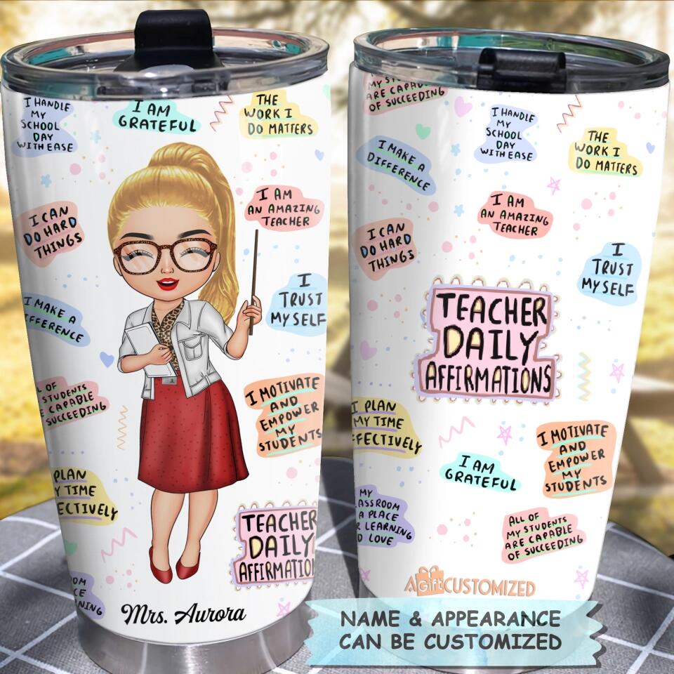 Teacher Daily Affirmation - Personalized Acrylic Tumbler With