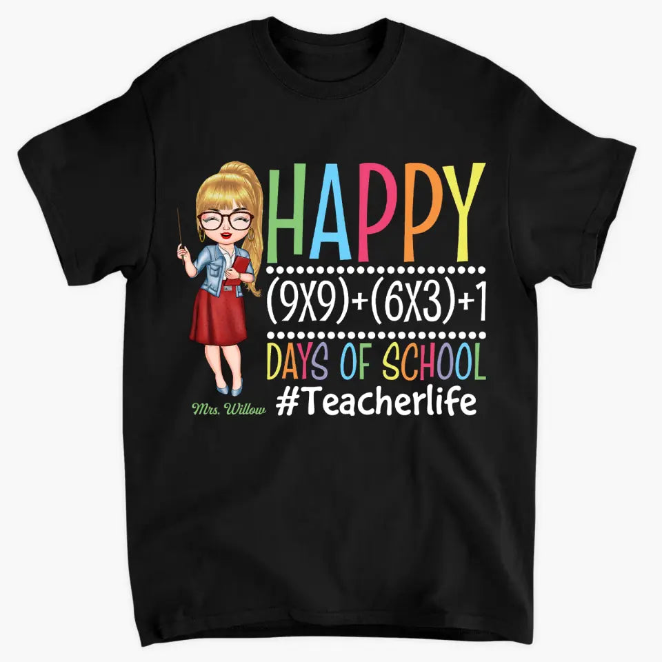 Personalized T-shirt - Gift For Teacher - Happy 100th Day Of School ARND036