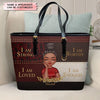 Personalized Leather Bucket Bag - Gift For Grandma &amp; Mom - I Am Loved ARND005