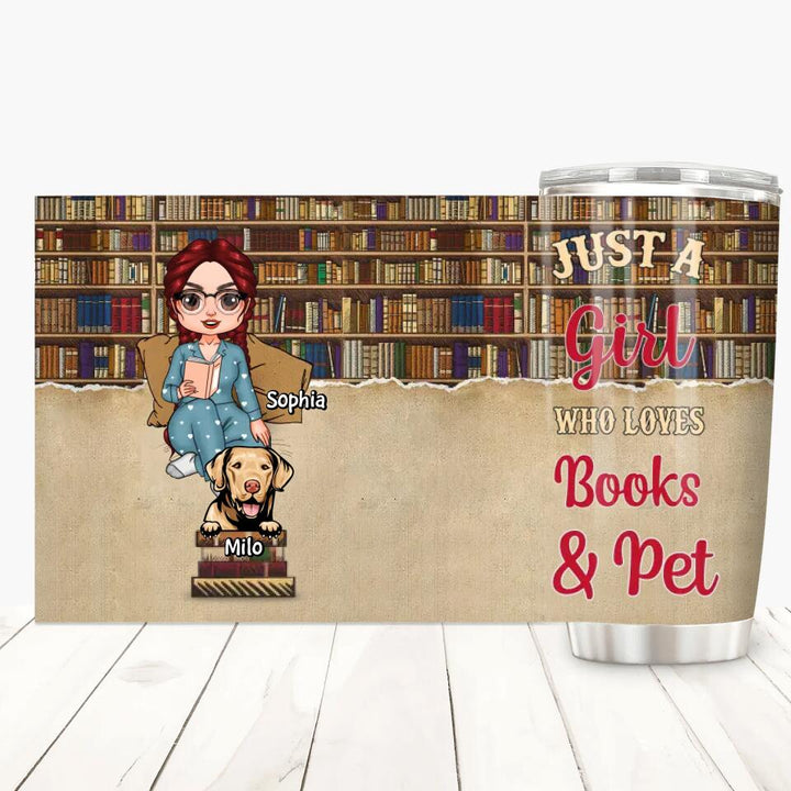 Personalized Tumbler - Gift For Reading Lover - Just A Girl ARND0014