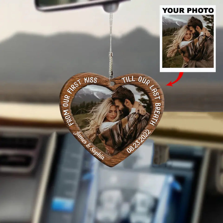 Personalized Car Hanging Ornament - Gift For Couple - From Our First Kiss ARND036 AGCVL012