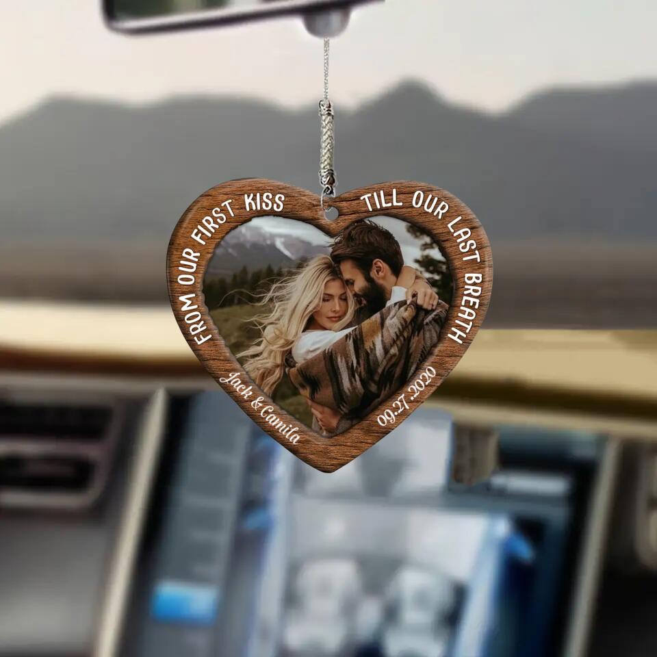 Personalized Car Hanging Ornament - Gift For Couple - From Our First Kiss ARND036 AGCVL012