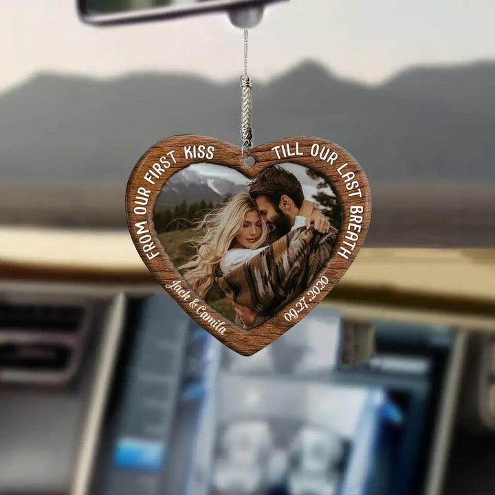 Personalized Car Hanging Ornament - Gift For Couple - From Our First Kiss ARND036 AGCVL012