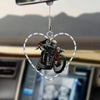 Personalized Car Hanging Ornament - Gift For Couple - Biking Skull Couple ARND018