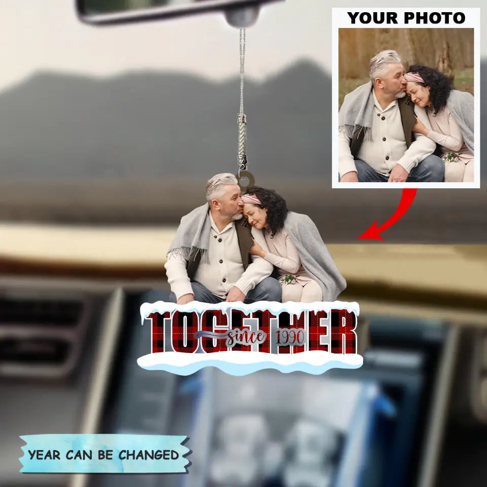 Personalized Car Hanging Ornament - Gift For Couple - Together Since ARND037 AGCTD015