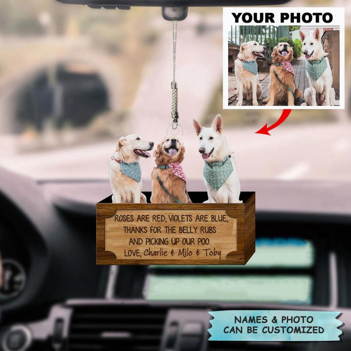 Personalized Car Hanging Ornament - Gift For Dog Lover - Thanks For Picking Up Our Poo ARND018 AGCKH012