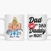 Personalized White Mug - Gift For Couple - Dad All Day Daddy All Night ARND0014