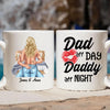 Personalized White Mug - Gift For Couple - Dad All Day Daddy All Night ARND0014