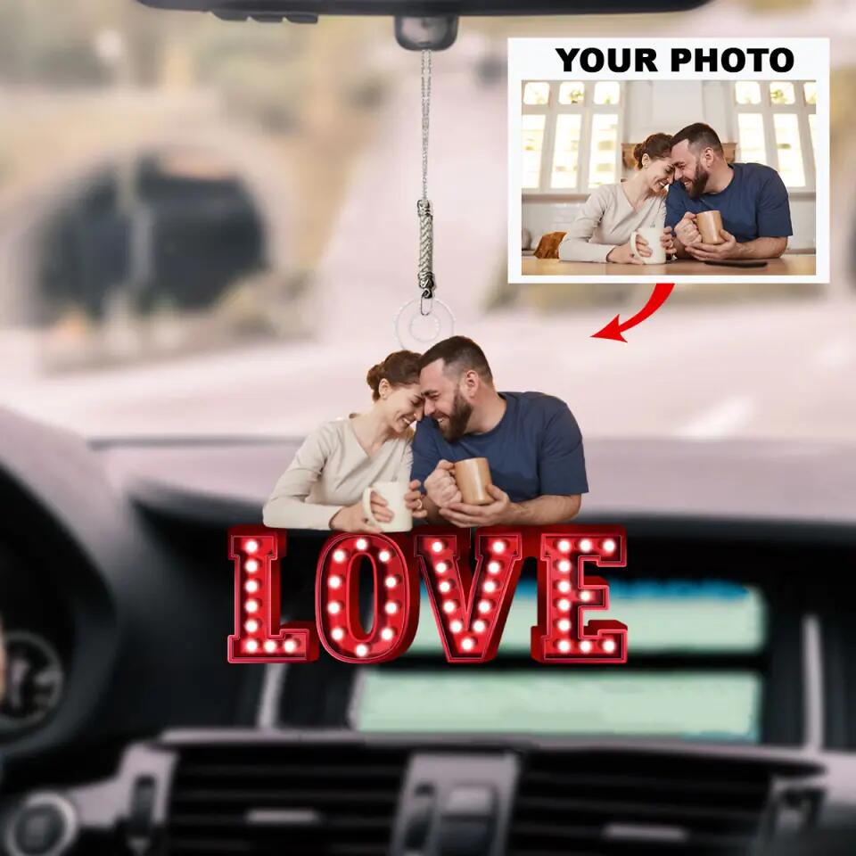 Personalized Car Hanging Ornament - Gift For Couple - Couple Love ARND018 AGCKH013