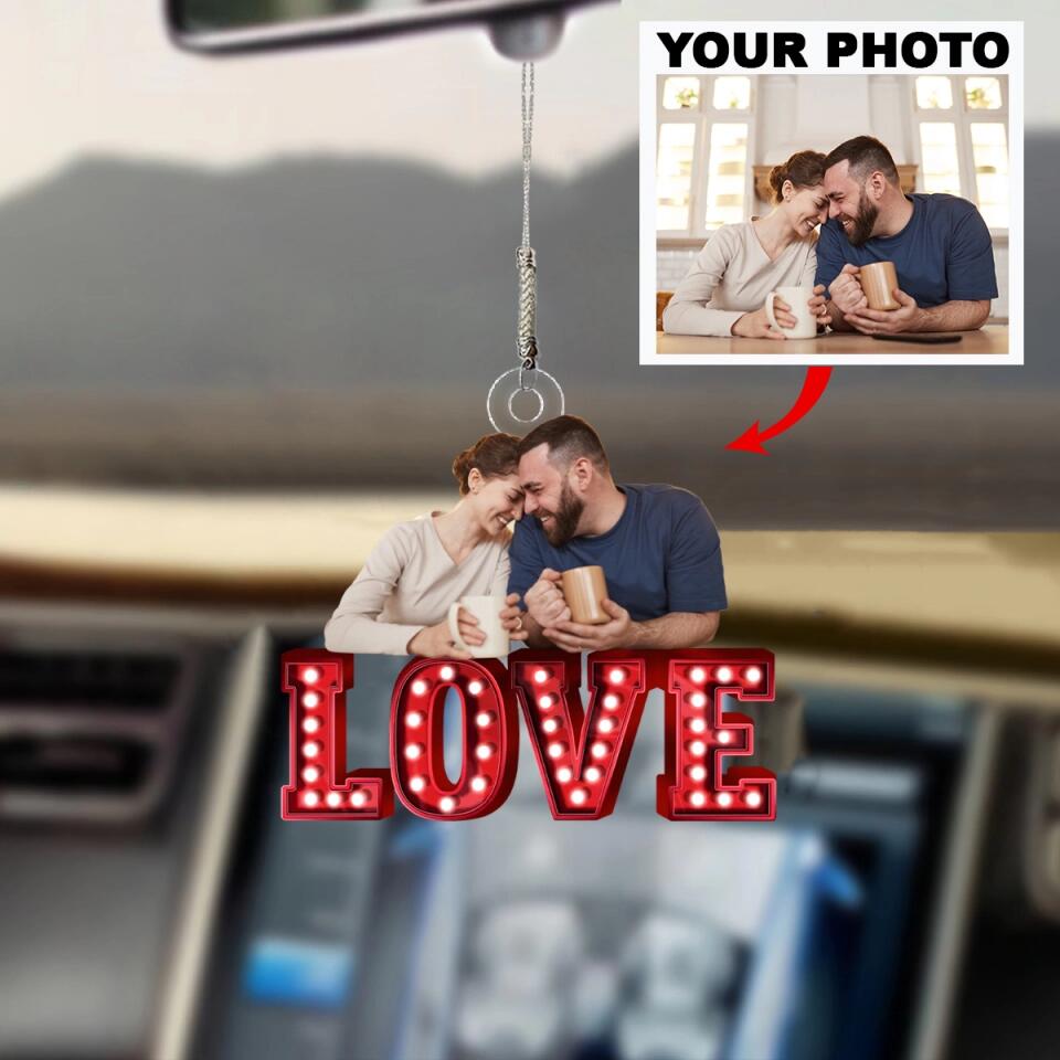 Personalized Car Hanging Ornament - Gift For Couple - Couple Love ARND018 AGCKH013