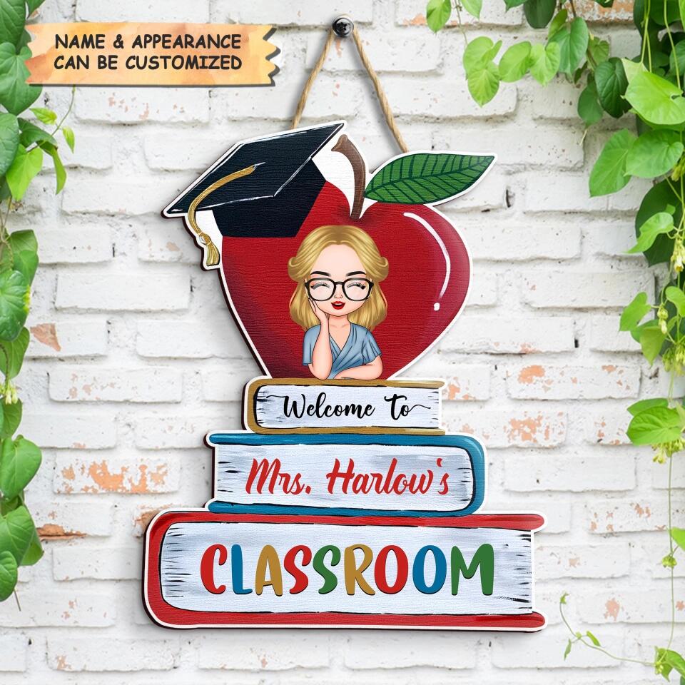 Personalized Door Sign - Gift For Teacher - Welcome To The Classroom ARND037