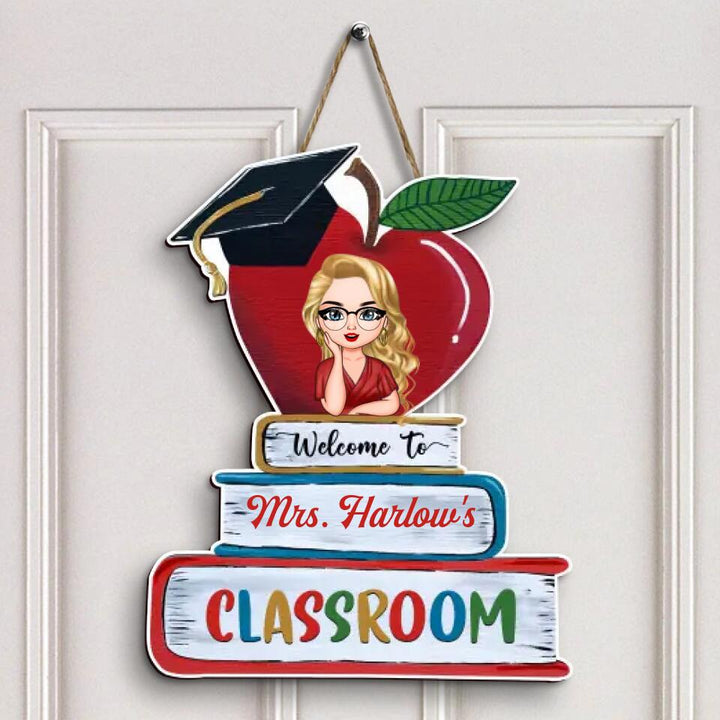 Personalized Door Sign - Gift For Teacher - Welcome To The Classroom ARND037