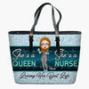 Personalized Leather Bucket Bag - Gift For Nurse - Living Her Best Life ARND018