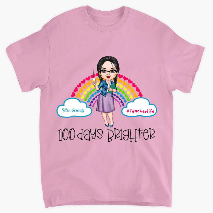 Personalized T-shirt - Gift For Teacher - 100 Days Brighter ARND036