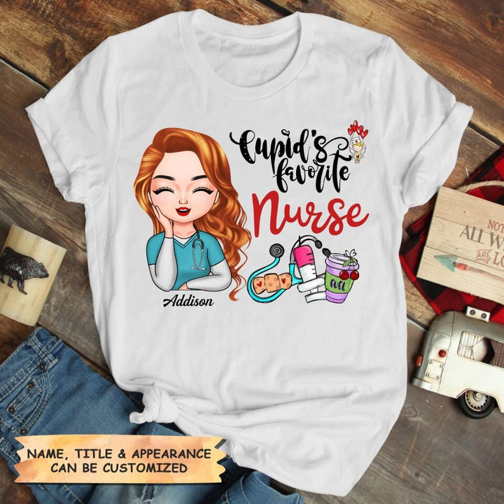 Personalized T-shirt - Gift For Nurse - Cupid's Favorite Nurse ARND037