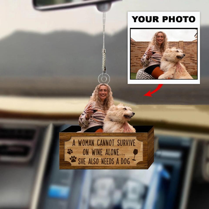 Personalized Car Hanging Ornament - Gift For Dog Lover - She Also Needs Dogs ARND018 AGCKH016