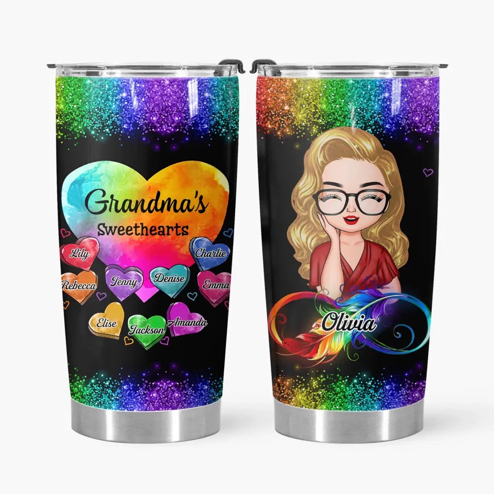 Personalized Tumbler - Gift For Grandma - Grandma's Sweethearts ARND018