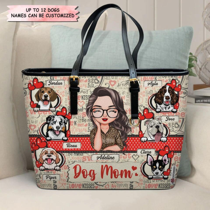 Personalized Leather Bucket Bag - Gift For Dog Lover - Dog Mom ARND005