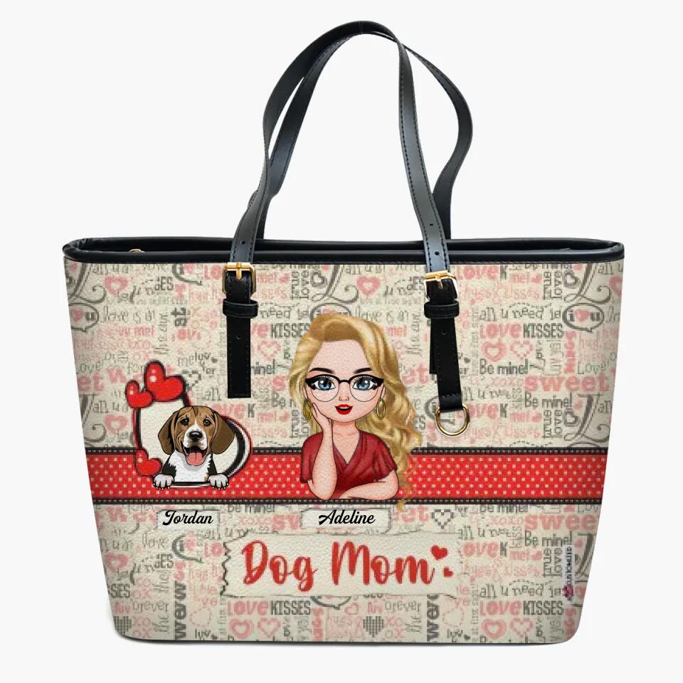 Personalized Leather Bucket Bag - Gift For Dog Lover - Dog Mom ARND005