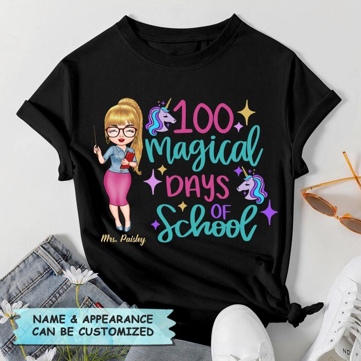 Personalized T-shirt - Gift For Teacher - 100 Magical Days Of School ARND005