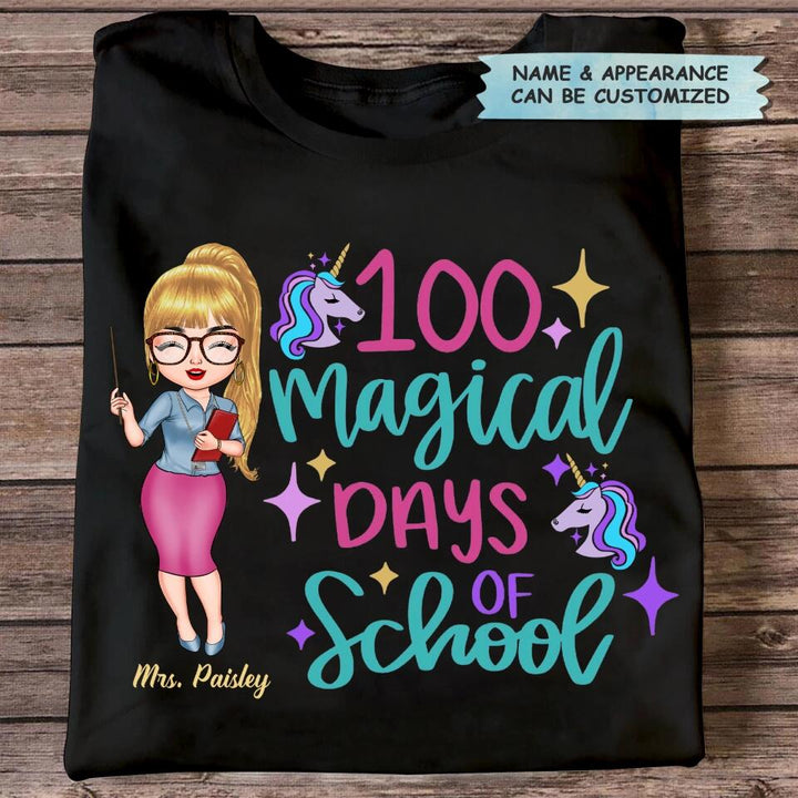 Personalized T-shirt - Gift For Teacher - 100 Magical Days Of School ARND005