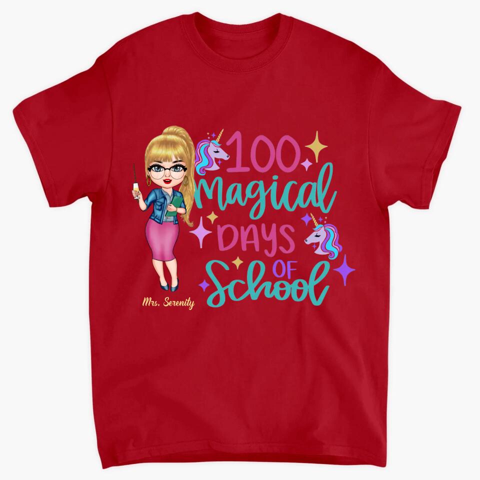 Personalized T-shirt - Gift For Teacher - 100 Magical Days Of School ARND005