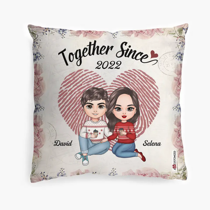 Personalized Pillow - Gift For Couple - Together Since ARND037