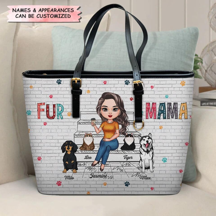 Personalized Leather Bucket Bag - Gift For Pet Lover - Fur Mama ARND005