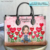 Personalized Leather Bag - Gift For Grandma - Grandma&#39;s Garden Loads Of Sweet Heart Kids ARND037