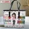Personalized Leather Bucket Bag - Gift For Teacher - It Takes A Big Heart To Teach Little Minds ARND018