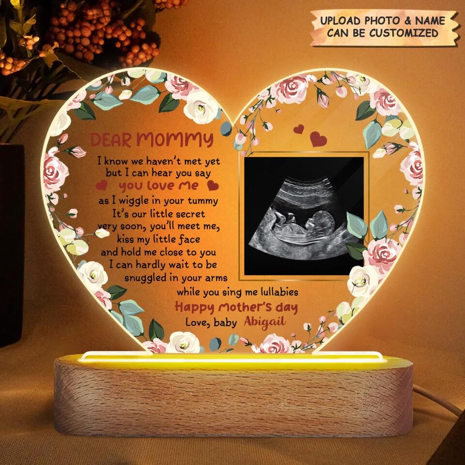 Personalized Acrylic LED Night Light - Gift For Family Member - Dear Mommy, I Know We Haven't Met Yet ARND037