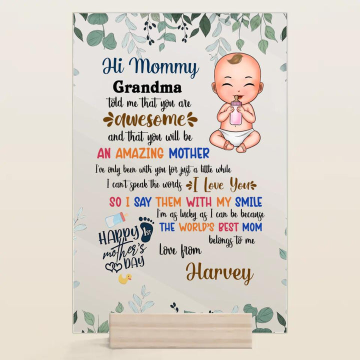 Personalized Acrylic Plaque - Gift For Mom - World's Best Mom ARND018
