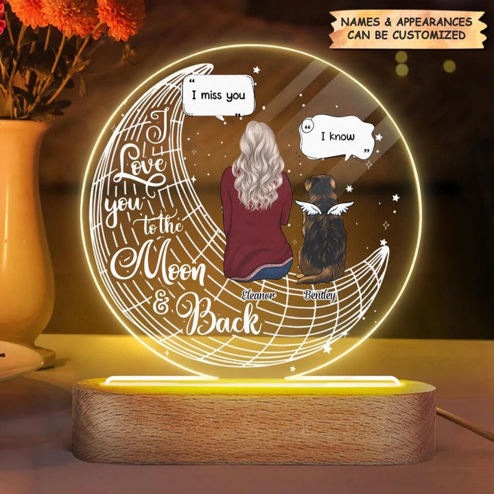 Personalized Acrylic LED Night Light - Gift For Dog Lover - I Love You To The Moon And Back ARND037