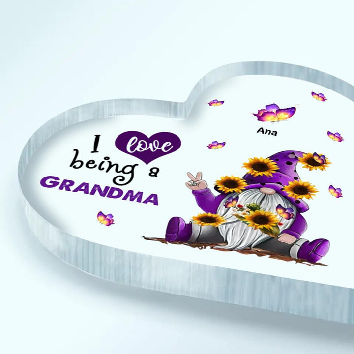Personalized Heart-shaped Acrylic Plaque - Gift For Grandma - I Love Being A Grandma ARND036