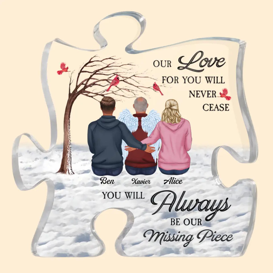 Puzzle Shaped Personalized Acrylic Plaque - Couple Gift - The Missing Piece  To My Heart